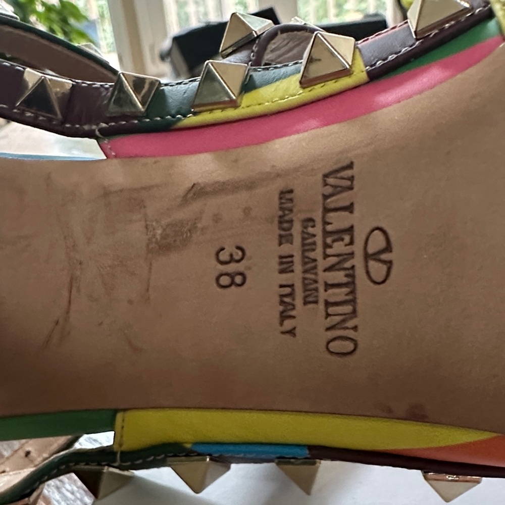 Valentino Garavani Multicolor Rockstud Heels Sz 38 - Picture 4 of 5